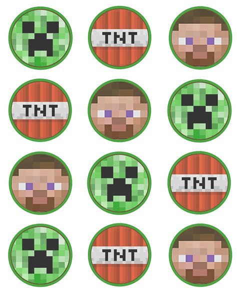 Free Printable Minecraft Cupcake Toppers